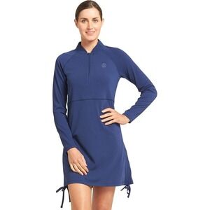 Long Sleeve Navy Women’s Swim Cover-Up Dress